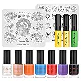 KADS Mini & Flower Nail Art Stamping Plates Set Nail Polish for Printing Image on Nails Manicure Set Plates