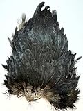 Generic black natural colour hen saddle for fly tying arts and craft large size,soft hackles