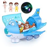 Finetoknow Aeroplane Toys, Electric Toy Plane, Gifts for Boys Girls, Children Stunt Plane Toy with Light & Music Effects, Passenger Airplane Simulation Model 360° Rotating (Blue)