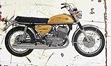 Suzuki T500 Titan 1970 Aged Vintage Sign Aluminium Print A4