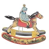 Toyvian Decorative Metal Horse Rocking Horse Ornament Iron Toy Collectible Vintage Style for Boys and Girls Room Office Desk Layout and Home Decor
