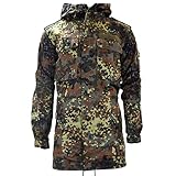 Original German Army Field Jacket Military Issue Hooded Parka Flecktarn Camouflage Combat, Camouflage, XL regular (44" chest)