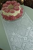Heritage Lace, White Chantilly 14x48 Fringed Runner