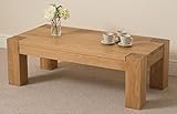 Oak Furniture King Kuba Chunky Large Oak Coffee Table | Natural Oak Wood Occasional Table | Rectangular 120 x 60 cm Low Living Room Table | Kuba