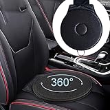 SUQ Car Rotating Cushion, 360 Degree Auto Swivel Cushion, Chair Seat Cushion, Memory Foam Mat Cushion, Circle Portable Pad Relieving Pads for Home Car, Vehicle SUV Cars Accessories (Black)