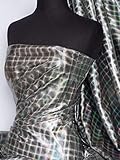 Micro Hologram Effect Squares Foil Material Fabric | Dancewear & Dressmaking Material | Same Day Dispatch | Sold by The Metre | by Tia Knight (Black/Silver Q853 BKSLV, 1 Metre)