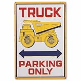 Hasbro Tonka Truck Parking Only Metal Sign - Fun Vintage Tonka Wall Decor for Kids' Bedroom or Garage