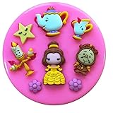 Belle Beauty & The Beast Belle Mrs Potts Chip Lumiere Cogsworth Silicone Mould Mold for Cake Decorating Cake Cupcake Toppers Icing Sugarcraft Tool by Fairie Blessings