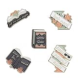 5PCS Enamel Pins - Cute Pins Badges - Bookish Ribbon Brooches - Reading Accessories Gift for Friends Kids - Creative Alloy Design (Multicolour)