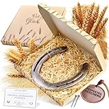 PURAJA Horseshoe Gift | Real Worn Horseshoe | Lucky Charm for Birthday, Housewarming, Topping Party, Wedding, Christening or Birth | Original Includes Certificate of Authenticity