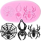 Wudaizhi Halloween Spider Web Silicone Mold Diy Candy Chocolate Pudding Soap Mould Jelly Fondant Mold Halloween Cake Decoration Tools