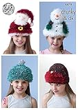 King Cole 4478 Knitting Pattern Childrens Christmas Hats to knit in Tinsel Chunky