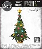 Sizzix Thinlits Die Set 14PK Trim a Tree Colorize by Tim Holtz | 666332 | Metal, Wafer-Thin Cutting Dies for Scrapbooking, Embossing, Journalling, One Size