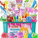 YOPINSAND Ice Cream DIY Slime Kit for Girls - Butter, Foam, Cloud Slime with Add-ins, Foam Balls, Charms - Party Favors Gift Toys for Kids 6-12