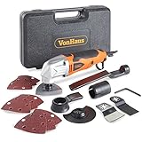VonHaus 280W Oscillating Multitool - 220-240V Corded Detail Sander, Precision Cutter, Scraper, Grinder - 10,000-21,000 Variable Speed Control - 15pc Accessory Kit with Sanding Pads and Carry Case