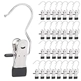 30Pcs Laundry Hook Hanger Clips, Single Clip Hangers, Metal Clothes Pegs, Metal Boots Hangers, for Home Travel Coat Hats Towels Socks