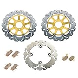 TARAZON Front Rear Brake Rotors Discs Pads for Kawasaki Ninja ZX-6R 98-01 ZX6R 2002 ZX9R 98 99