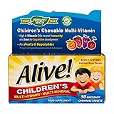 Alive! Children's Chewable Multivitamins | 30 Chewable Tablets | Complete Multi-Vitamins and Minerals Specially Balanced for Children 3 to 12 Years