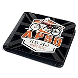 KRAFTYGIFTS Personalised Suzuki AP50 Wallet Mens Motorcycle Bi-Fold Coin Card Holder Fathers Day Mens Birthday Gift MBW47