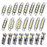 23 Pcs Car Led Interior Light Bulbs T10 5050 Interior Car Reading Lights Canbus Rear View Light Dome Trunk License Plate Lamps Kit Car Lighting Set