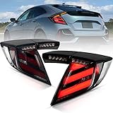 Archaic LED Rear Lights Compatible with 10th Honda Civic Type R Hatchback FK7 FK8 2016-2020, with Sequential Turn Signal, Animation DRL, Pair