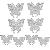 8PCS Bling Car Stickers, Crystal Rhinestone Butterfly Decals, Shiny Automotive Interior Exterior Sticker for Women, Universal Decoration for Car Body Bumper Window Laptop (White)