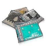 FiNeWaY Pack of 20 Clear Saree Clothes Garment Sari Storage Bags Wardrobe Organiser Grey
