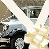 Ribbon and Bows Wedding CAR Decoration.3 Large Bows and 8 METERES of Ribbon (Ivory/Cream)
