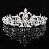 Crystal Rhinestone Tiara Crown for Princess Bridal Prom Bridal Party Wedding Hair Headband for Women (Crown-A)