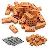Ninnyi 150 Pcs Mini Bricks Set, 8 Hole Brick Building Garden Wall Brick for Kids Diy Garden Ornaments Micro Landscape Accessories