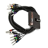VisioSound 8-Way 3m 6.35mm 1/4" Mono Jack/Unbalanced Jack Loom/Patch Multicore Cable