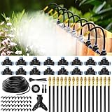 MIXC 360° Adjustable Irrigation System Kit, 100 FT Quick-Connect Drip Irrigation Kits, Automatic Garden Watering System with 1/4" Fast-Lock Tubing - 16 Pcs 360° Adjustable Nozzles for Garden,Plants