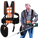 Bindokun Strimmer Harness, Universal Strimmer Harness Padded, Comfort Double Shoulder Brush Cutter Harness, Hedge Trimmer Harness, Petrol Strimmer Strap for Stihl, Dewalt, Einhell, Bosch Weed Trimmer