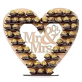 Wilitto Chocolate Display Stand, Multi-layers Candy Stand, Love Heart Shape Chocolate Holder Rack, Mr & Mrs Wedding Decor, Detachable Chocolate Display Shelf for Valentine's Day Wedding Anniversary