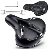 Bike Seat, YOUNGDO Bicycle Saddle Comfortable Soft Wide Road Bike Gel Saddles, Breathable Mountain Bike Seat, Suitable for MTB Mountain Bike, Folding Bike, Road Bike, Spinning Bike, Exercise Bikes
