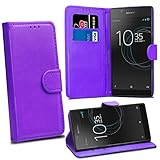 Sony Xperia L1 G3311 G3312 Cases - Premium Wallet Leather Flip Case Cover For Sony Xperia L1 [Card Holder] [Magnetic Closure](Purple)