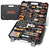 VonHaus Tool Kit - Ultimate 120 pcs Tool Box - Includes Hand Tools, LED Torch, Hex Keys, 3m Tape Measure & More - Comprehensive DIY Kits for Home, Perfect for Beginners - Includes Carry Case