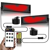 2PCS Devil Eyes LED Light Strips for Cars/SUVs + APP Dual Control, 15''x4'' Customizable Windshield Decoration with Remote, Waterproof, USB-Powered