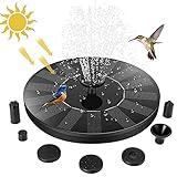 Jsdoin Solar Fountain Pump, Upgrade 1.4W Bird Bath, 4 Fixed Standing Holder, Solar Fountain with 6 Nozzle, Free Standing Outdoor Submersible Fountain Panel Kit for Pond, Pool, Patio, Garden…