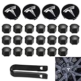 Aero Wheel Cap Kit,Wheel Lug Nut Covers Model 3 Wheel Cap kit with Tesla Logo Hub Center Cover Nut Cover Caps For Tesla Model 3 Model Y