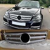 MUTUSAISI Front Bumper Center Grill Radiator Grille Fit For Mercedes-Benz C-Class W204 S204 C204 2008-2014 Chrome Trim Accessories/No Emblem