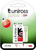 Uniross Hybrio Pre-charged 1 X 9v 200 Series Rechargeable Battery