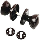White Hinge Limited Durable 60mm Brown Door Knob Set Ideal for Sheds, Gates & Garages
