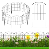 LIANTRAL Garden Fence 10 Pack, Fencing Animal Barrier, Rustproof Metal Fence Panels, No Dig Fence Patio Border Animal Fencing for Dog Rabbit Yard Patio Outdoor Decor, Total 61 CM (H) x 660 CM (L)