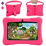 Veidoo Android Kids Tablet, 7 inch IPS Screen, 2GB RAM 32GB ROM, Safety Eye Protection, Education, Tablet for Toddle with WiFi, Games, Parental Control APP (Pink)