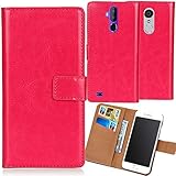 Dingshengk PU Flip Folio Leather Case For STK Sync 5E Book Wallet Business Phone Protection Protector Protective Cover Skin Pouch Etui (Rose)