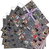 6 Sheets StarWars Wrapping Paper (Size 70cm X 50cm), Gift Wrap Perfect for Kids Birthday Party or Christmas