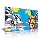 Whaam! Dogfight Roy Lichtenstein Pop Art Canvas Wall Art Picture Print 82cm x 41cm