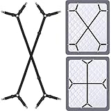 Bed Sheet Holder Straps - Adjustable Bed Sheet Clips Fasteners Keep Sheets Stays in Place,2Pcs/Set Black