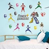 Stickerscape Power Rangers Wall Sticker (Stickaround - Regular Size)| Official Power Rangers Wall Decal, Power Rangers Wall Decor | Power Rangers Bedroom | Easy to Apply, Cleanly Removable